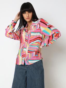 VERO MODA - Pink Abstract Print Shirt