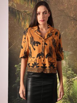 VERO MODA - Disney Orange Printed Cropped Shirt
