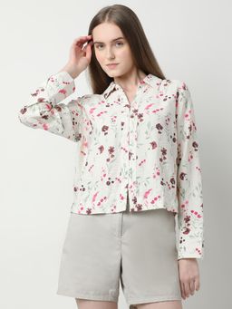 VERO MODA - White Floral Printed Shirt