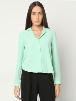 VERO MODA - Pastel Green Full Sleeves Shirt