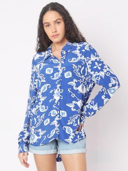 VERO MODA - Cobalt Blue Abstract Print Shirt