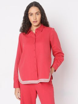 VERO MODA - Pink Contrast Hem Shirt