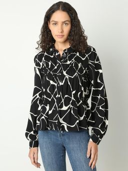 VERO MODA - Black Abstract Print Shirt