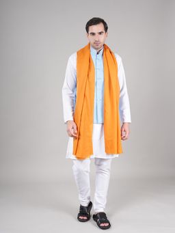 MUFFLY - Yellow Mens Fine Wool Shawl, Extra Soft Warm - Light Weight