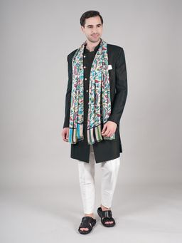 MUFFLY - Off White Men Printed Bamboo Stole