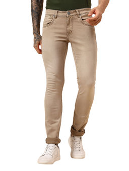 Cantabil - Men Beige Regular Fit Casual Denim Jeans