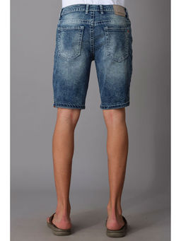 ROOKIES - Dynamic Comfort Med Blue Slim Fit Cotton Polyester Spandex Denim Shorts