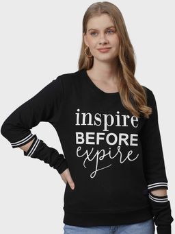 PINACOLADA - Black Printed Sweatshirt