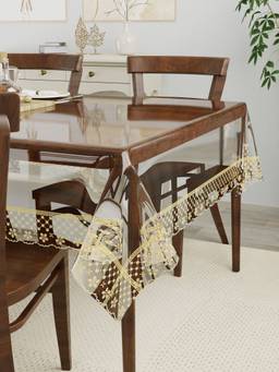 The Home Story - Dining Table Cover Golden Lace (4 Seater)