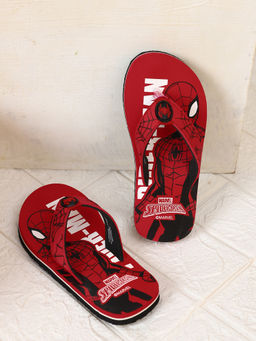 Kidsville - Official Spiderman Red Printed Flipflops for Boys