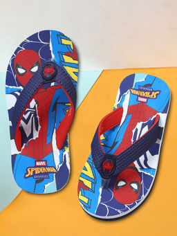Kidsville - Official Spiderman Navy Blue Printed Flipflops for Boys