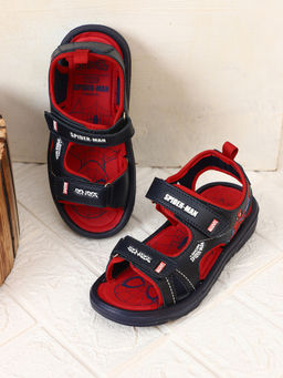 Kidsville - Official Spiderman Navy Blue Printed Sandals for Boys