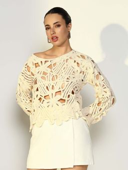 SHOWOFFFF - Edition Women's Solid Cream Top