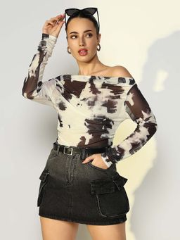 SHOWOFFFF - Edition Women's Abstract Off White Top