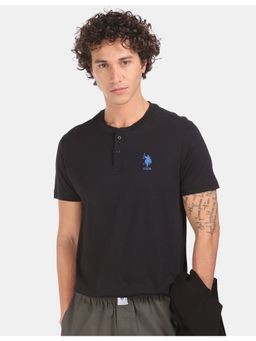 U.S. POLO ASSN. - Men Black I686 Comfort Fit Solid Cotton T-Shirt
