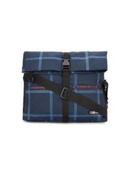 The Vertical - Chequered Sling Laptop Bag Printed Navy