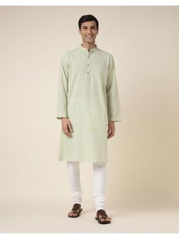 Fabindia - Green Cotton Woven Long Kurta