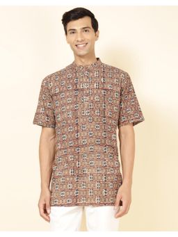 Fabindia - Multi-Color Cotton Kalamkari Printed Short Kurta