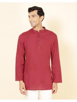 Fabindia - Red Cotton Hand Block Short Kurta