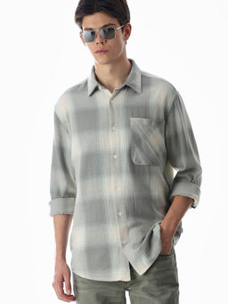 Jack & Jones - Men Grey Checks Regular Fit Shirt