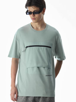 Jack & Jones - Men Green Oversized Fit T-shirt