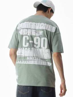 Jack & Jones - Men Green Typography Print T-shirt