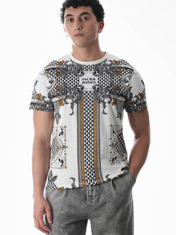 Jack & Jones - Men White Printed Regular Fit T-shirt
