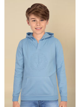 Allen Solly - Boys Blue Solid Regular Fit Hoodie