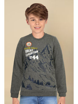 Allen Solly - Boys Grey Graphic Print Regular Fit Sweatshirt