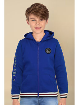 Allen Solly - Boys Blue Solid Regular Fit Hoodie