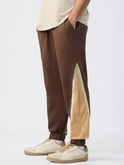 The Souled Store - Originals Colour Block Joggers: Brown Men Joggers