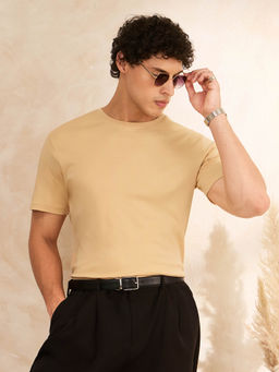 The Souled Store - Supima: Oat Milk Beige T-Shirt