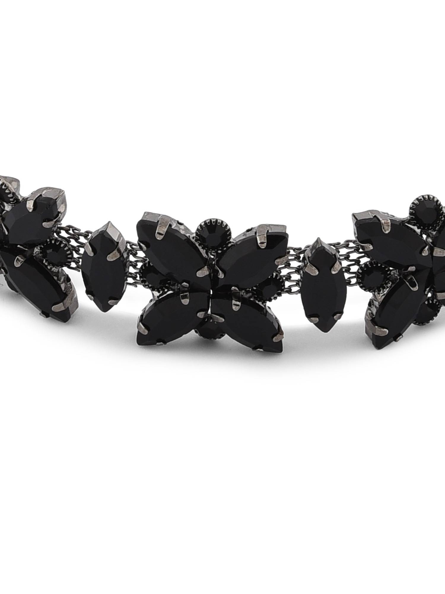 Buy Zaveri Pearls Black Dazzling Stones Contemporary Necklace