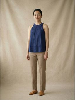 ZNKL - Navy Blue Cotton Sleeveless Top