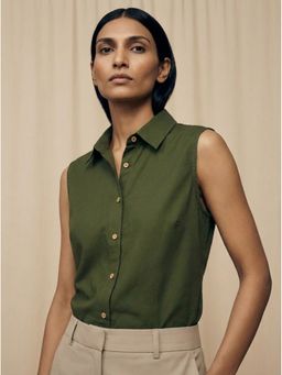 ZNKL - Green Collar Neck Shirt