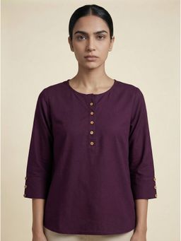 ZNKL - Lavender A-Line Three Fourth Sleeve Top