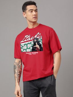 Free Authority - Naruto Printed Loose Fit T-Shirt for Men