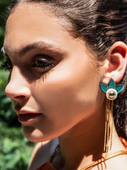 THE YV BRAND BY YASHVI VANANI - The Hyacinth Turquoise Danglers