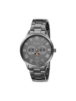 Strand by Obaku - Moon Ash Moonphase Multifunction Grey Round Dial Mens Watch - S728GMUUSU