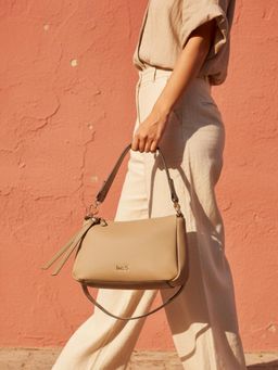 Inc.5 - Womens Taupe Handbag with Detachable Strap