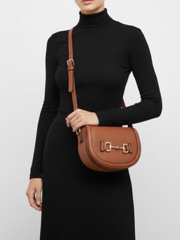 Inc.5 - Womens Brown Sling Bag with Detachable Strap