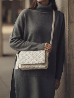 Inc.5 - Womens Beige Sling Bag with Detachable Strap