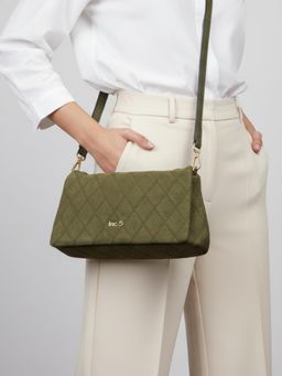 Inc.5 - Womens Green Handbag with Detachable Strap