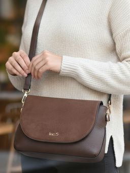 Inc.5 - Womens Brown Sling Bag with Detachable Strap