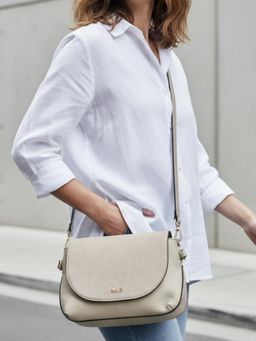 Inc.5 - Womens Beige Sling Bag with Detachable Strap