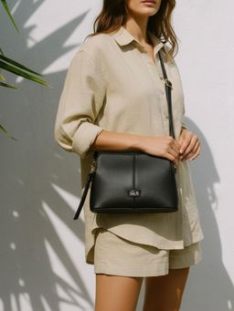 Inc.5 - Womens Black Sling Bag with Detachable Strap