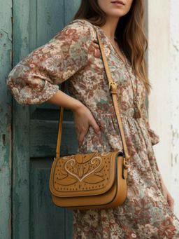Inc.5 - Womens Yellow Sling Bag with Detachable Strap