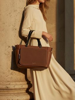 Inc.5 - Womens Brown Handbag with Detachable Strap