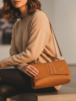 Inc.5 - Womens Tan Handbag with Detachable Strap