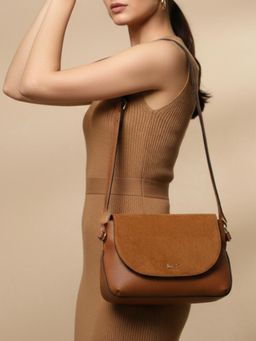 Inc.5 - Womens Tan Sling Bag with Detachable Strap